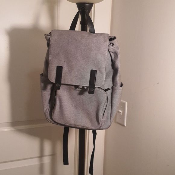 Everlane Backpack The Modern Snap Gray Twill Laptop Bag Drawstring - Picture 1 of 6